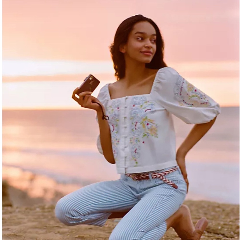 ANTHROPOLOGIE | Lightweight Paisley Embellished Blouse | NWT - Picture 6 of 7